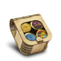 Bild von Gesunde Honige in der Holzbox als Geschenkset